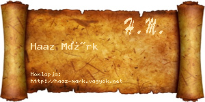 Haaz Márk névjegykártya