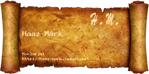 Haaz Márk névjegykártya